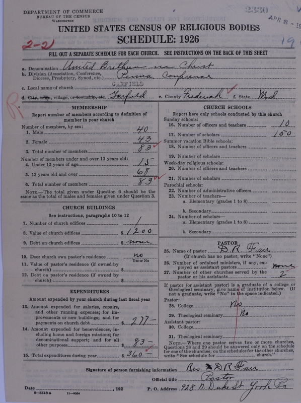 Scan of Church of the United Brethren in Christ: 2330