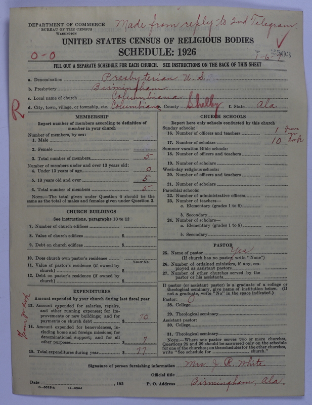 Scan of Presbyterian Church in the United States: 2503