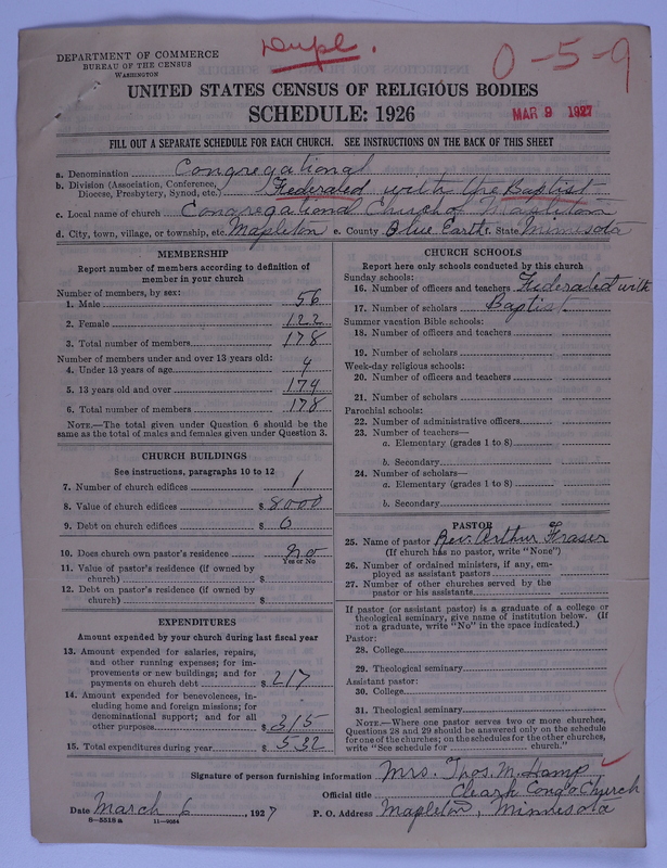 Scan of Federated Churches: