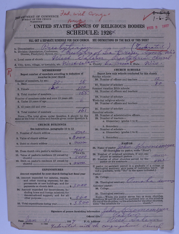 Scan of Federated Churches: