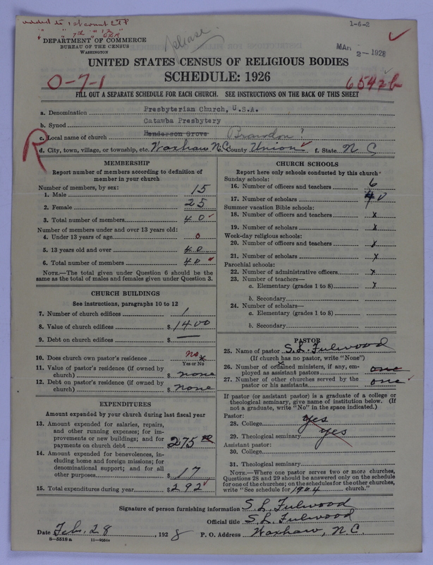 Scan of Presbyterian Church in the United States of America: 6542 B