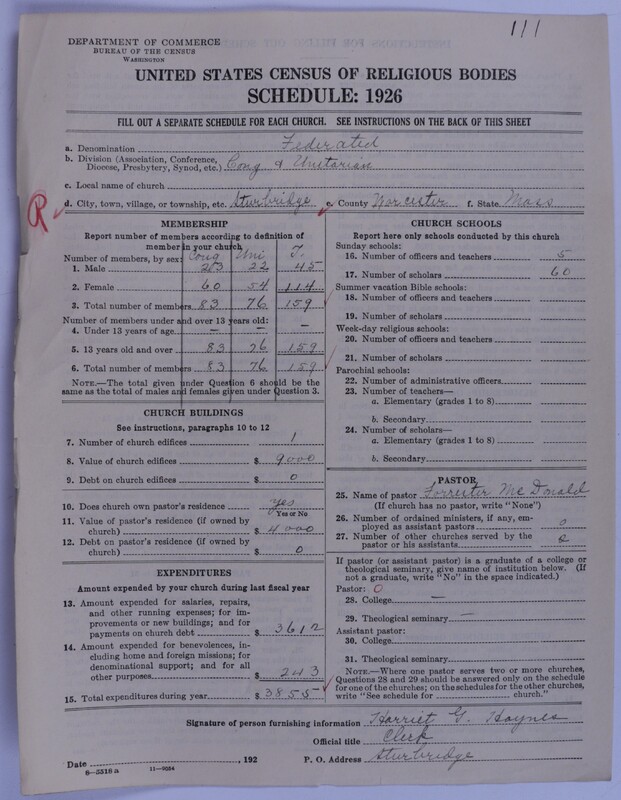Scan of Federated Churches: 111