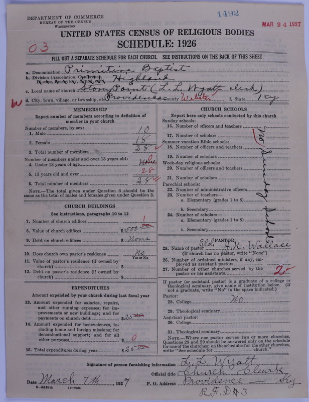 Scan of Primitive Baptists: 1492