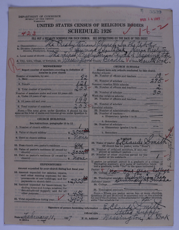 Scan of Presbyterian Church in the United States of America: 5539