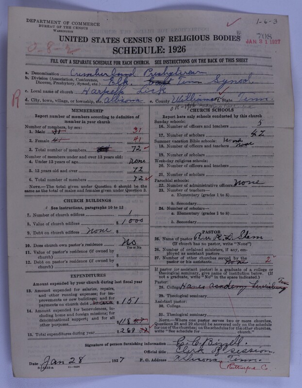 Scan of Cumberland Presbyterian Church: 708