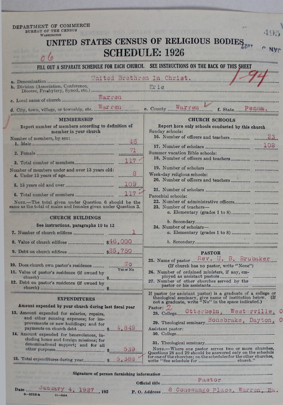 Scan of Church of the United Brethren in Christ: 495