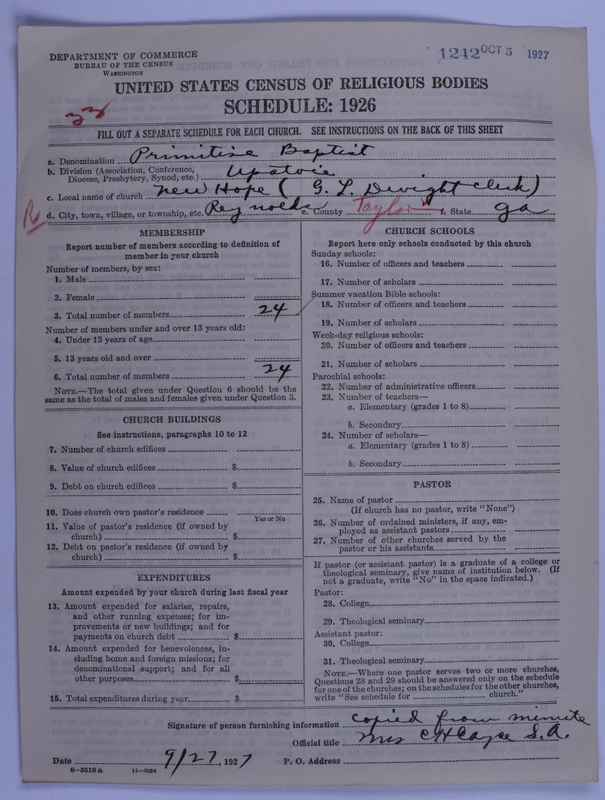 Scan of Primitive Baptists: 1242