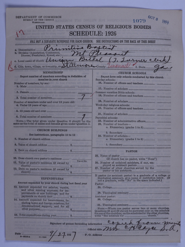 Scan of Primitive Baptists: 1079