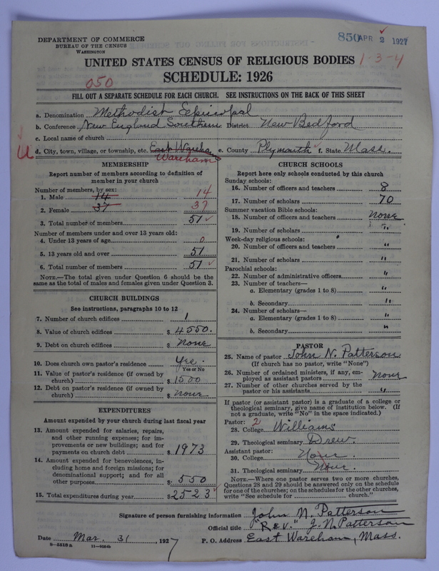 Scan of Methodist Episcopal Church: 850