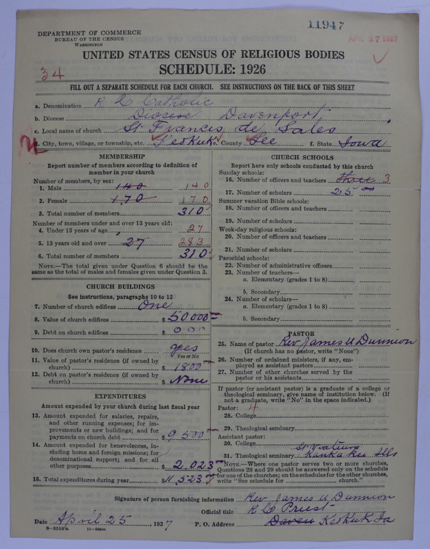 Scan of Roman Catholic Church: 11947