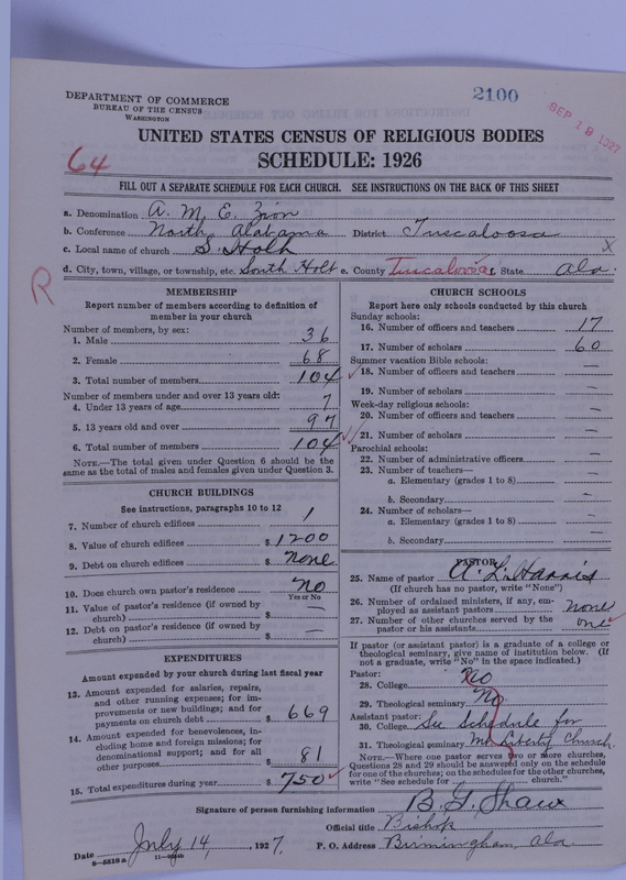 Scan of African Methodist Episcopal Zion Church: 2100