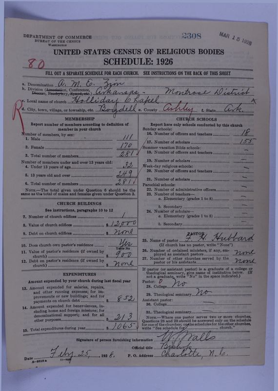 Scan of African Methodist Episcopal Zion Church: 2308
