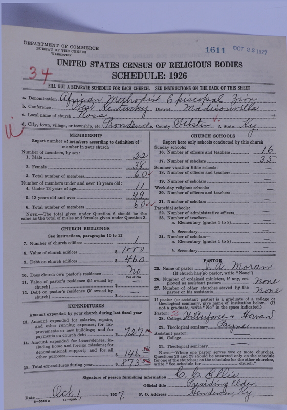 Scan of African Methodist Episcopal Zion Church: 1611