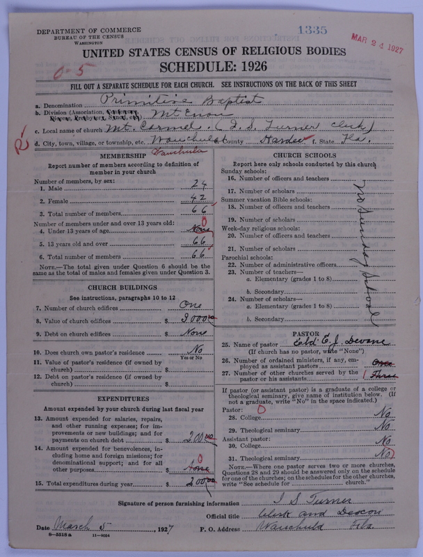 Scan of Primitive Baptists: 1335
