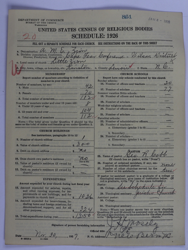 Scan of African Methodist Episcopal Zion Church: 861