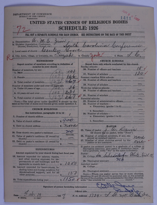 Scan of African Methodist Episcopal Zion Church: 1411