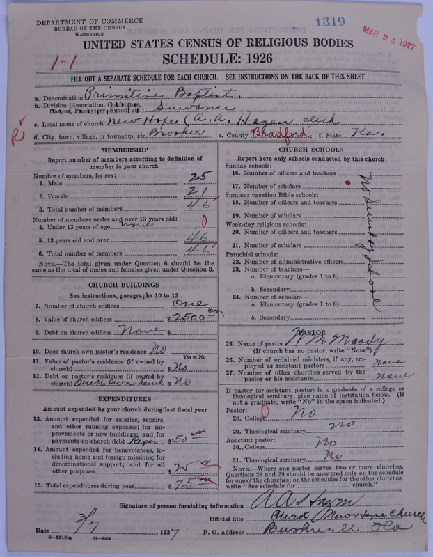 Scan of Primitive Baptists: 1319