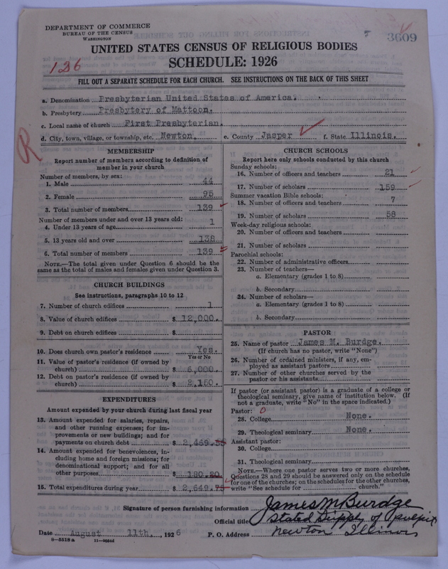 Scan of Presbyterian Church in the United States of America: 3609