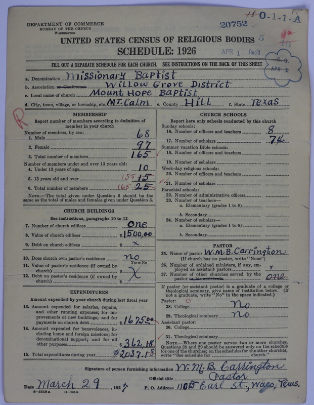 Scan of Negro Baptists: 20752