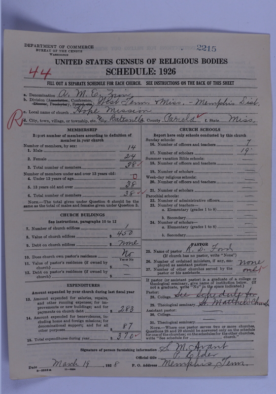 Scan of African Methodist Episcopal Zion Church: 2215