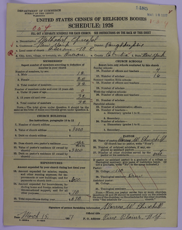 Scan of Methodist Episcopal Church: 1485