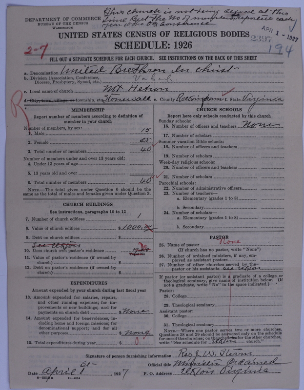 Scan of Church of the United Brethren in Christ: 2397