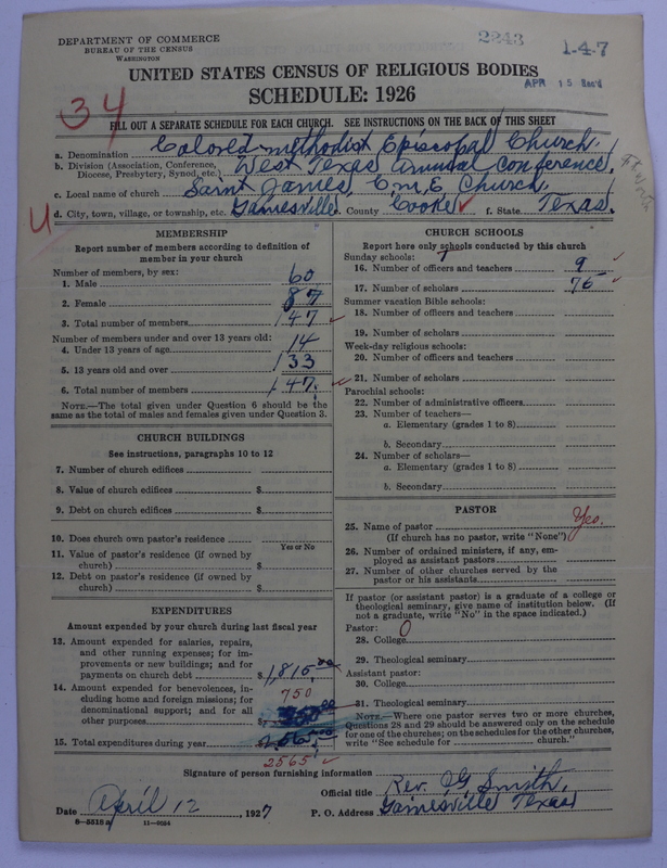 Scan of Colored Methodist Episcopal Church: 2243