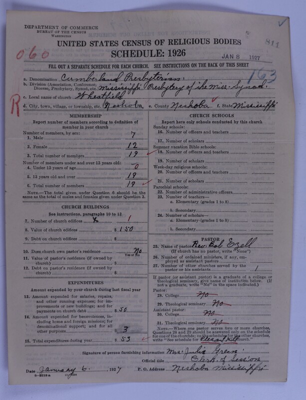 Scan of Cumberland Presbyterian Church: 811