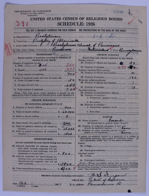 Scan of Presbyterian Church in the United States of America: 2398
