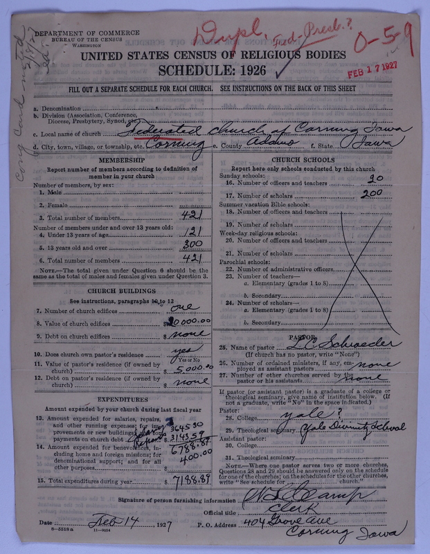 Scan of Federated Churches: