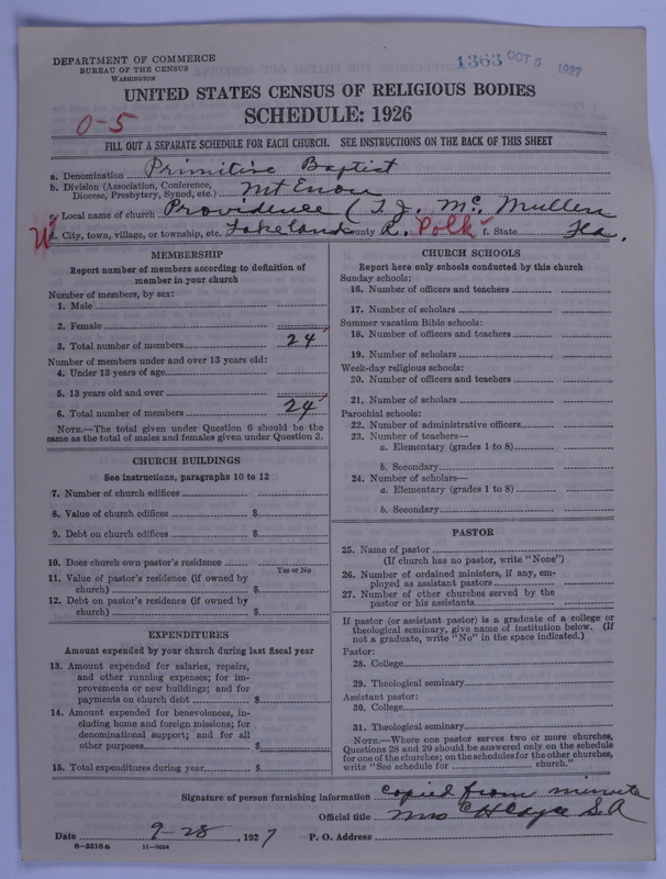 Scan of Primitive Baptists: 1363