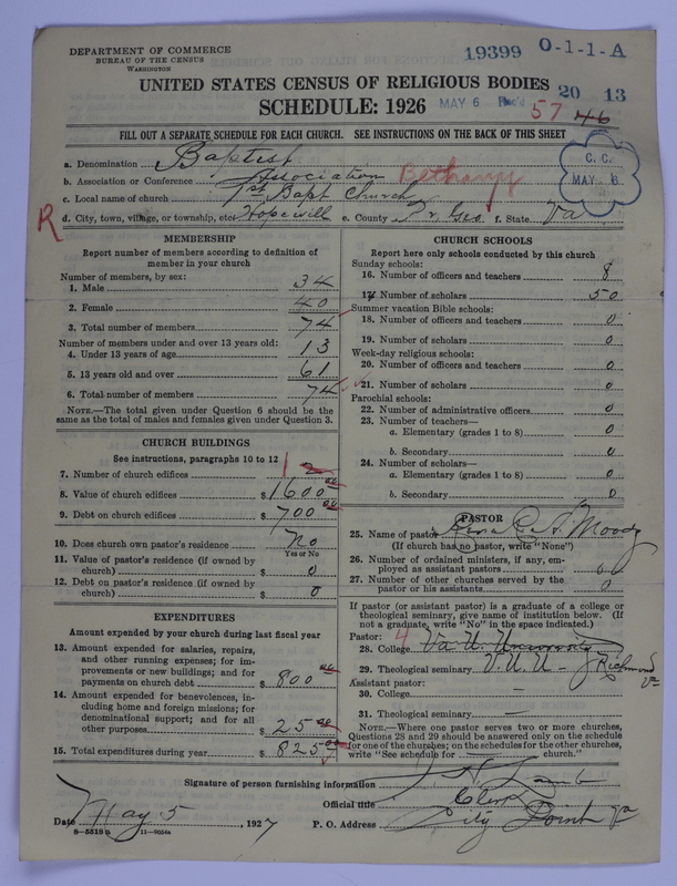 Scan of Negro Baptists: 19399