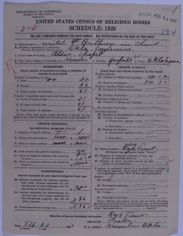 Scan of Church of the United Brethren in Christ: 2850