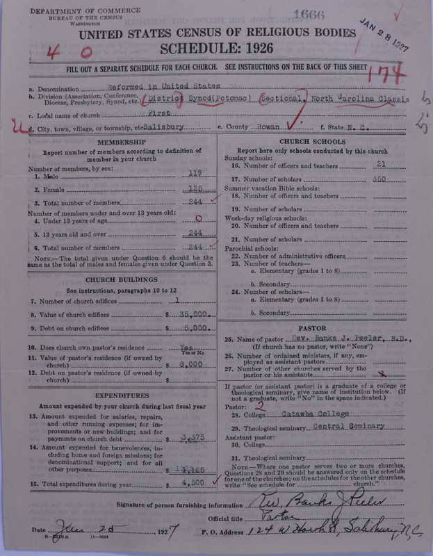 Scan of Reformed Church in the United States: 1666