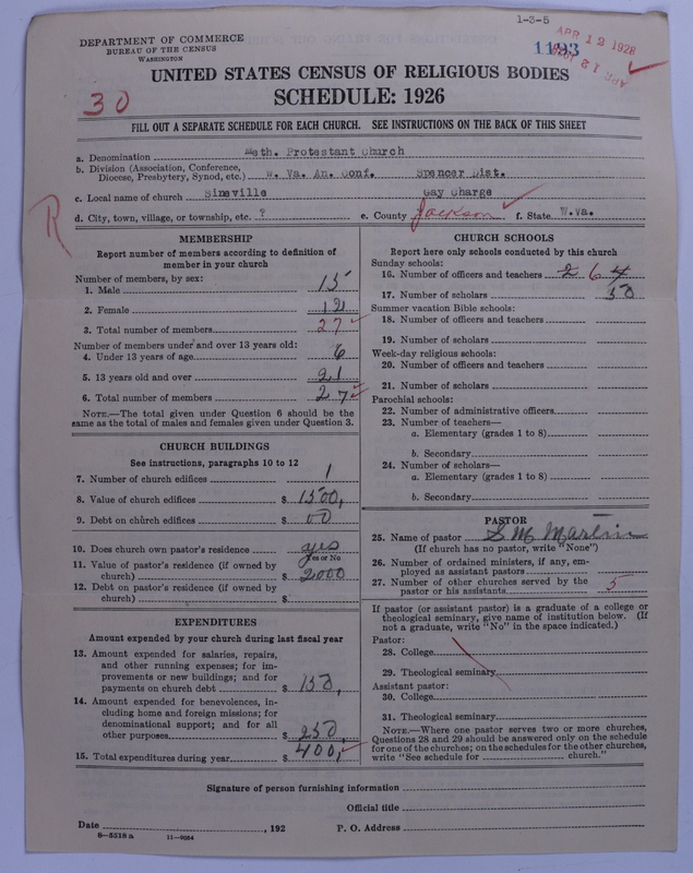 Scan of Methodist Protestant Church: 1193