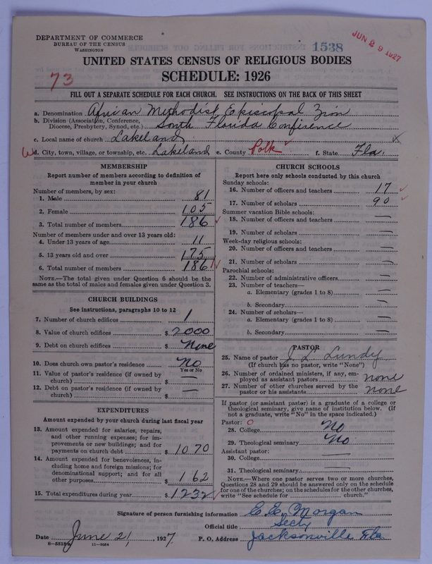 Scan of African Methodist Episcopal Zion Church: 1538