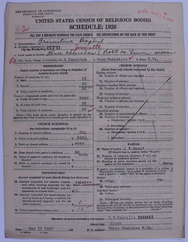 Scan of Primitive Baptists: 556