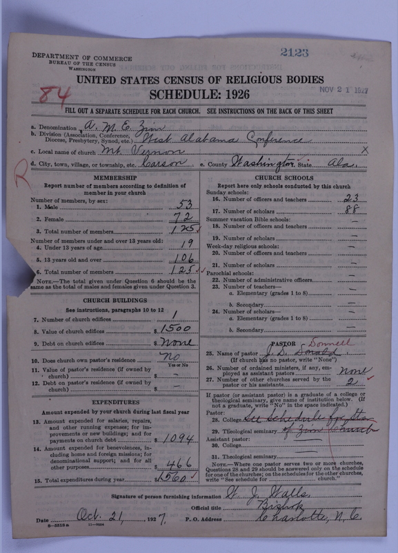 Scan of African Methodist Episcopal Zion Church: 2123