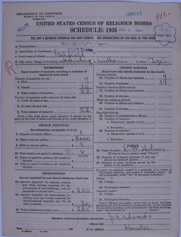 Scan of Negro Baptists: 20641