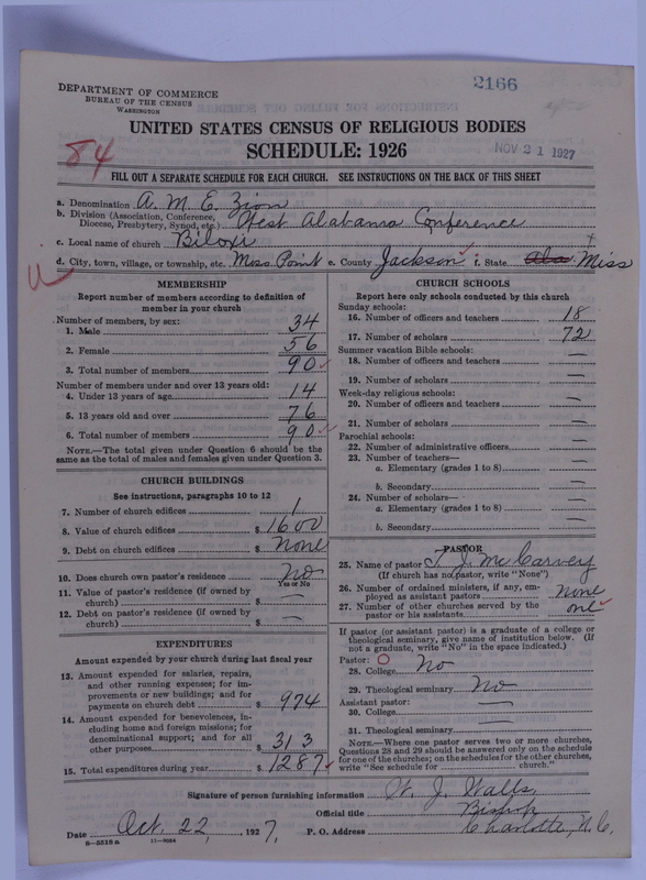 Scan of African Methodist Episcopal Zion Church: 2166