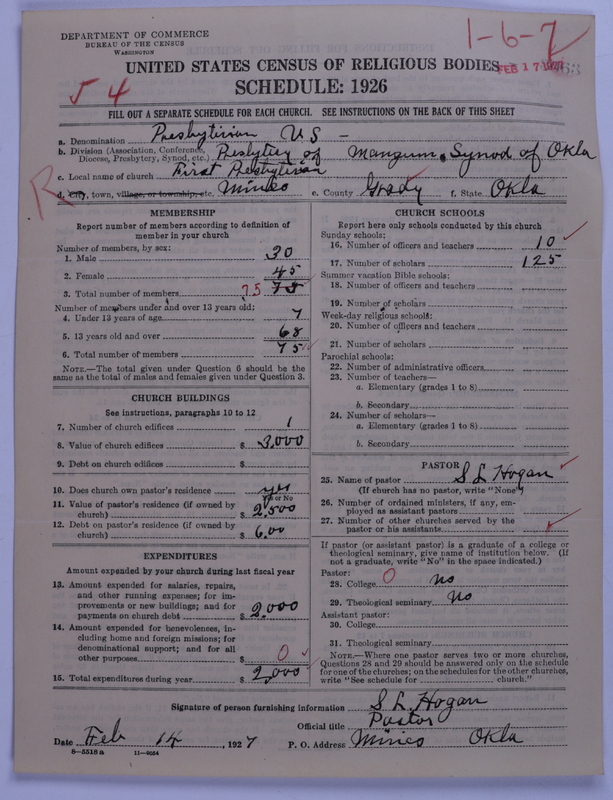 Scan of Presbyterian Church in the United States: 3063