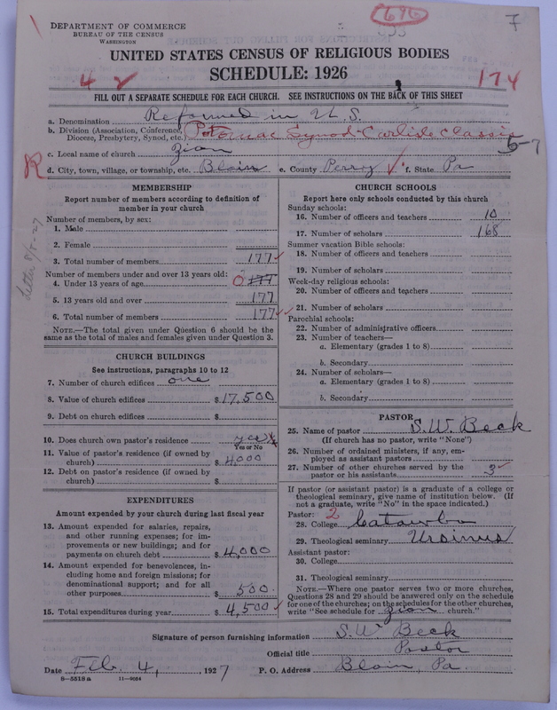 Scan of Reformed Church in the United States: 696
