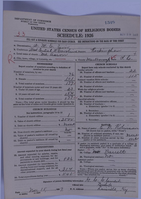 Scan of African Methodist Episcopal Zion Church: 1349