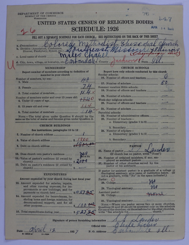 Scan of Colored Methodist Episcopal Church: 76