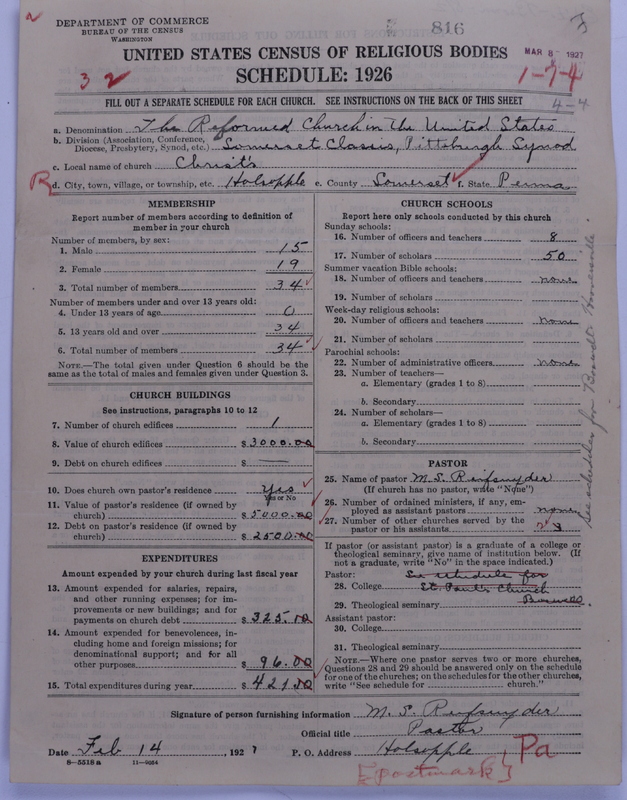 Scan of Reformed Church in the United States: 816