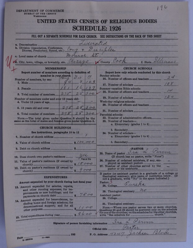 Scan of Federated Churches: 196