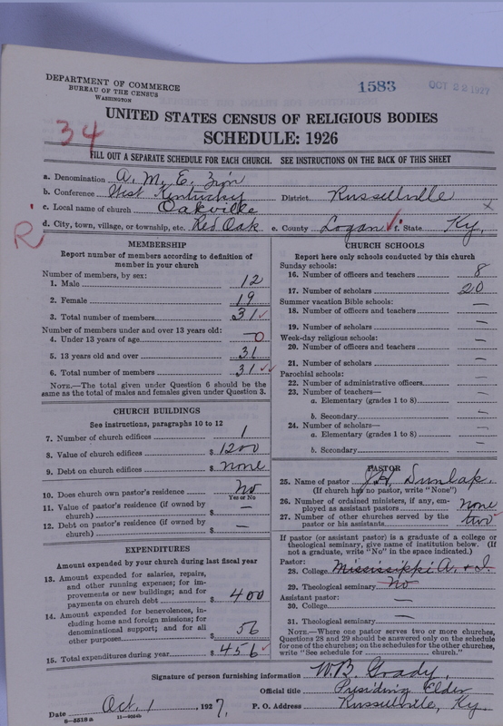 Scan of African Methodist Episcopal Zion Church: 1583