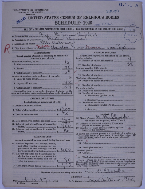 Scan of Negro Baptists: 20630