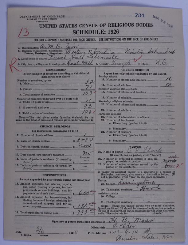 Scan of African Methodist Episcopal Zion Church: 734