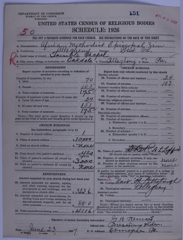 Scan of African Methodist Episcopal Zion Church: 151